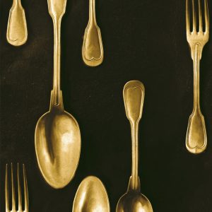 CUTLERY BRASS TAPETA MIND THE GAP