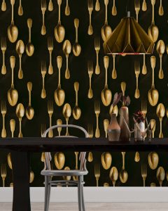 CUTLERY BRASS TAPETA MIND THE GAP