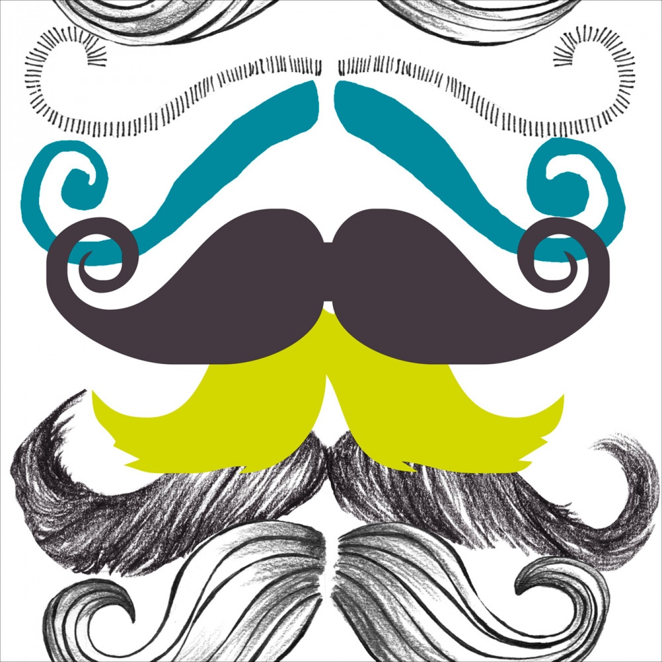 DIFFERENT MOUSTACHES TAPETA MIND THE GAP