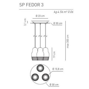 FEDORA 3 LAMPA WISZĄCA AXO LIGHT