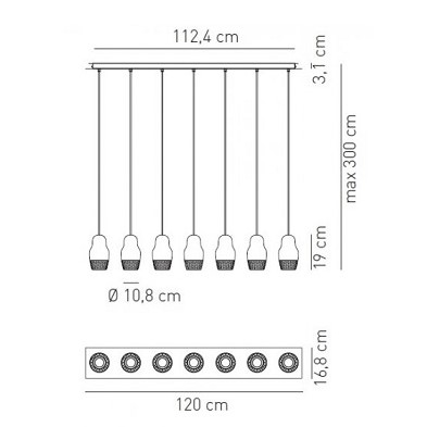 FEDORA 7 LAMPA WISZĄCA AXO LIGHT
