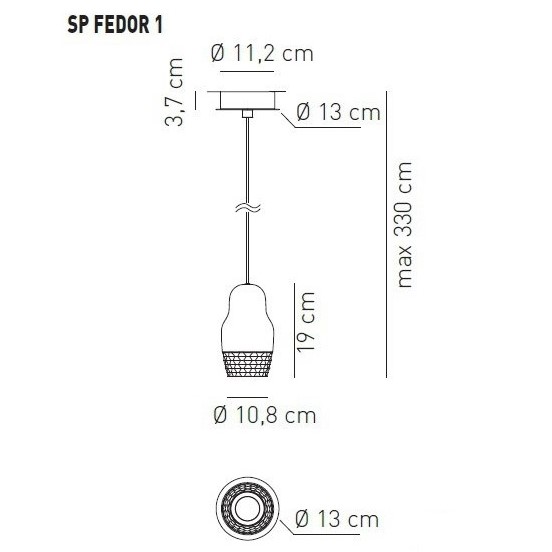FEDORA 1 LAMPA WISZĄCA AXO LIGHT
