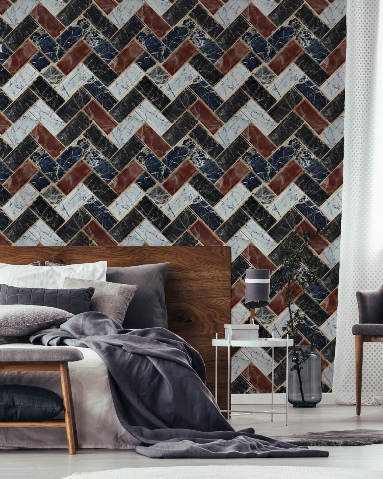HERRINGBONE TAPETA MIND THE GAP
