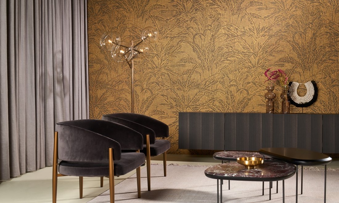 Tapeta Arte Manovo 22020 Dark Copper Savanna - botaniczna