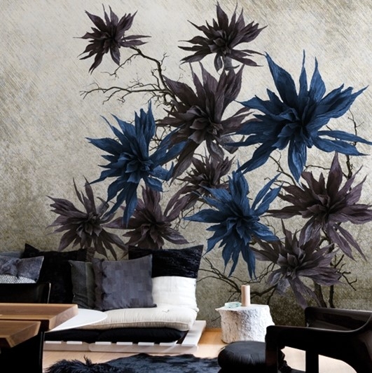 SILVER BLOSSOM TAPETA WALL&DECO