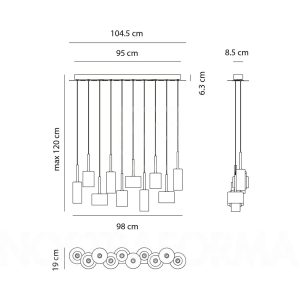SPILLRAY 10 LAMPA WISZĄCA AXO LIGHT