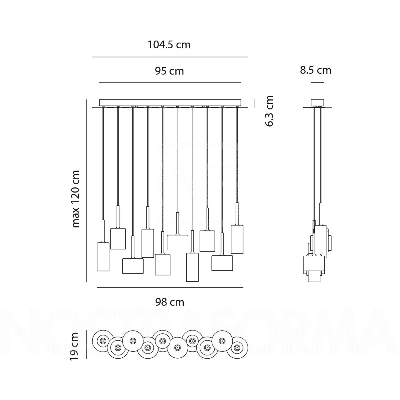 SPILLRAY 10 LAMPA WISZĄCA AXO LIGHT