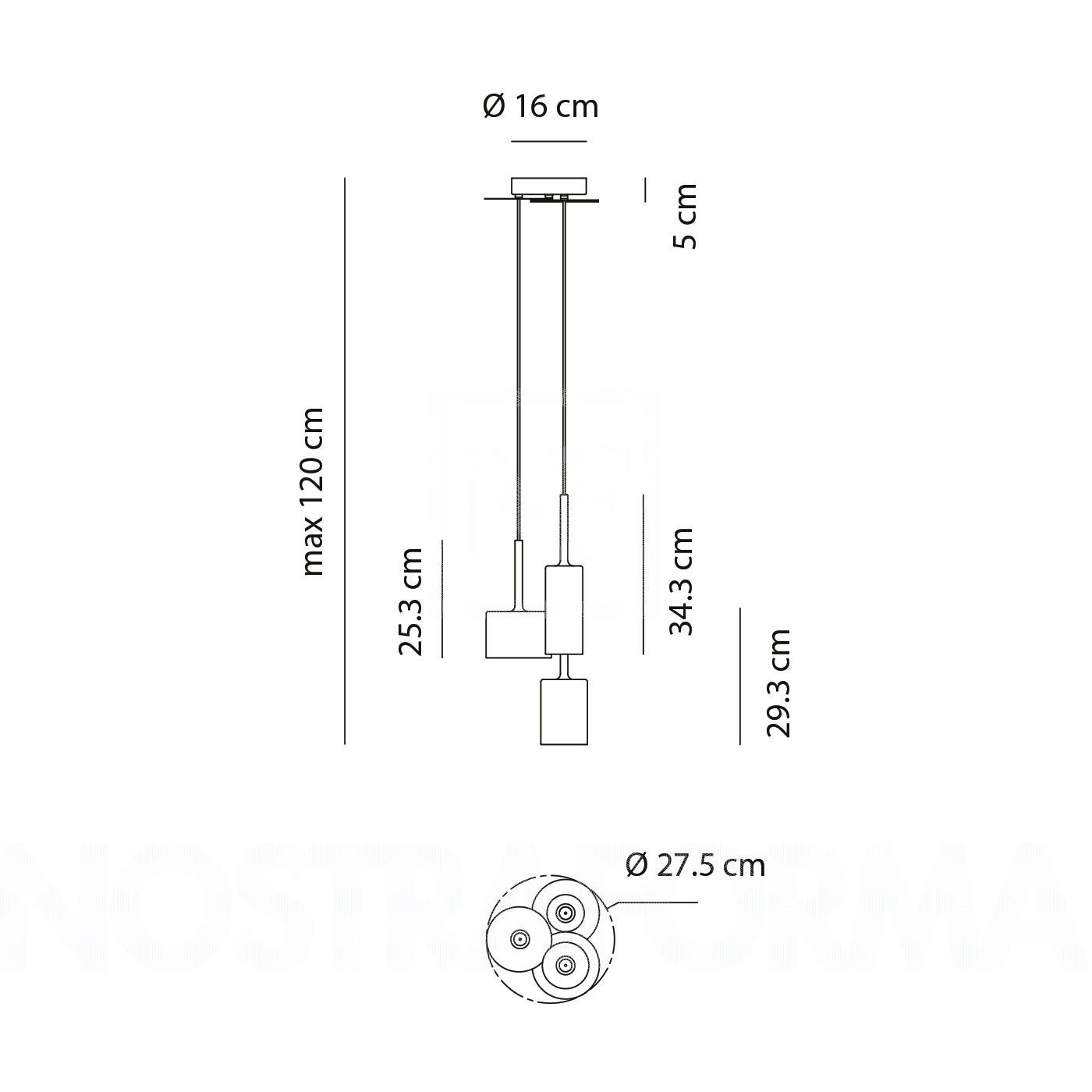 SPILLRAY 3 LAMPA WISZĄCA AXO LIGHT