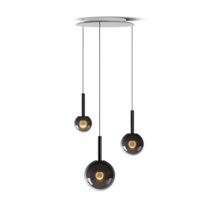 Lampa wisząca Luna sospeso Cloud 3 Dark Chrome OCCHIO